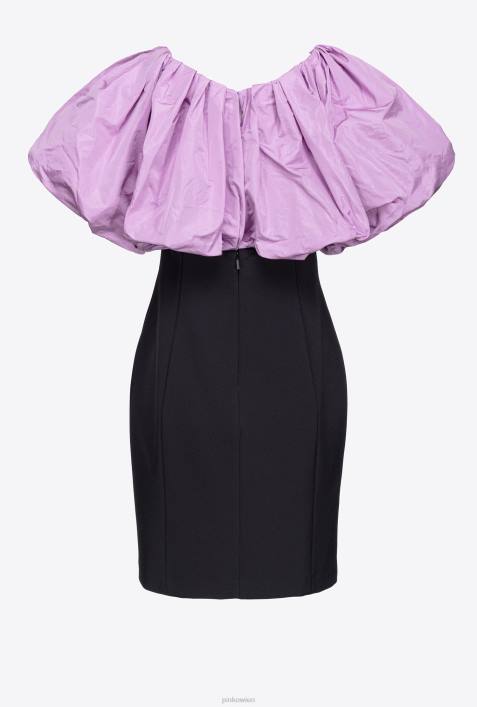 kurze Kleider | Pinko schwarz/lila Galleria-Taft-MinikleidZ4ZP210