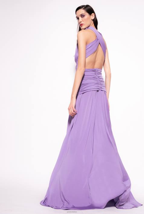 lange Kleider | Pinko Bougainvillea Langes Kleid mit Crossover-Detail und DrapierungZ4ZP27