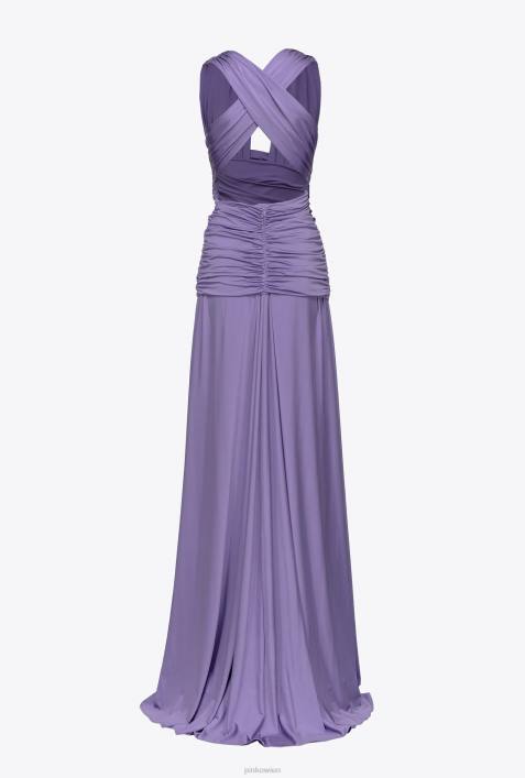 lange Kleider | Pinko Bougainvillea Langes Kleid mit Crossover-Detail und DrapierungZ4ZP27