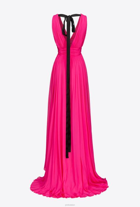 lange Kleider | Pinko Fuchsie langes Kleid mit RüschenZ4ZP221