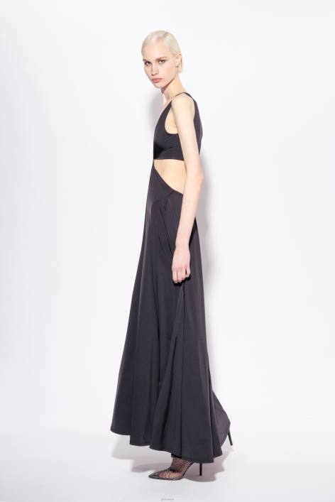 lange Kleider | Pinko Limousine schwarz Langes Kleid mit MetalldetailZ4ZP35
