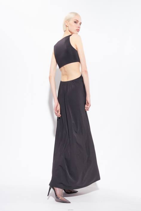lange Kleider | Pinko Limousine schwarz Langes Kleid mit MetalldetailZ4ZP35