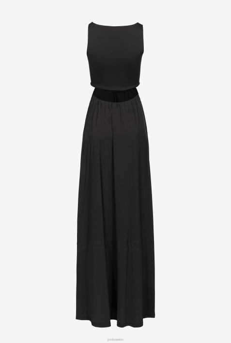 lange Kleider | Pinko Limousine schwarz Langes Kleid mit MetalldetailZ4ZP35