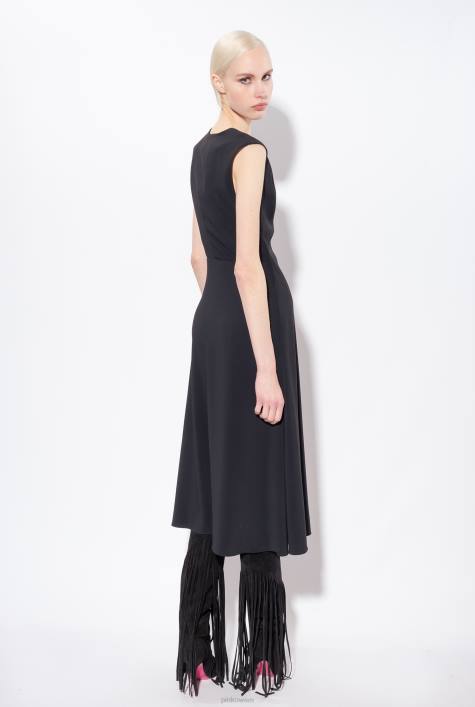 lange Kleider | Pinko Limousine schwarz Midikleid aus Stretch-CrêpeZ4ZP70