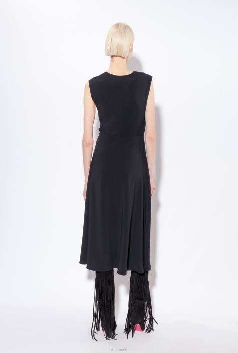 lange Kleider | Pinko Limousine schwarz Midikleid aus Stretch-CrêpeZ4ZP70