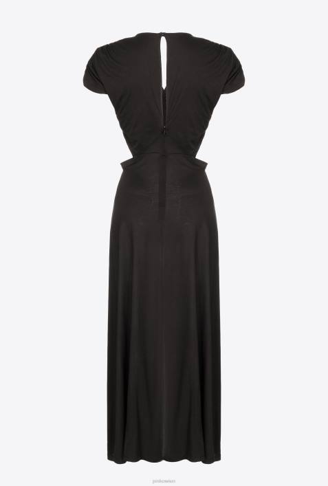 lange Kleider | Pinko Limousine schwarz langes Kleid mit offenen SeitenZ4ZP9