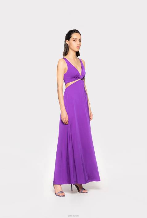 lange Kleider | Pinko Stolz lila Langes Kleid mit MetalldetailZ4ZP33