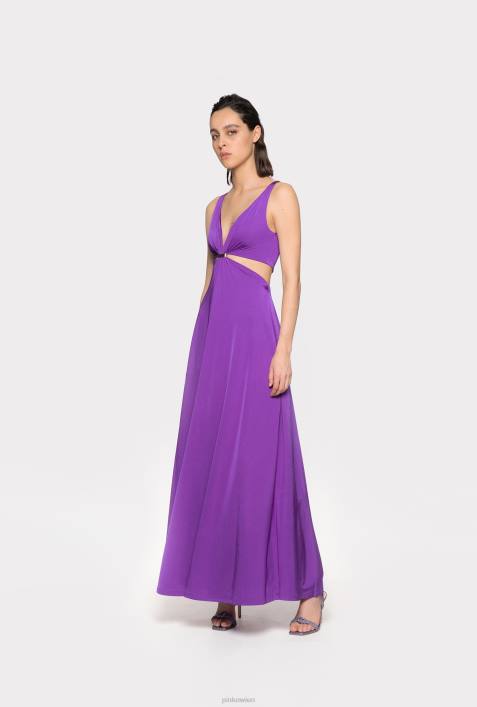 lange Kleider | Pinko Stolz lila Langes Kleid mit MetalldetailZ4ZP33