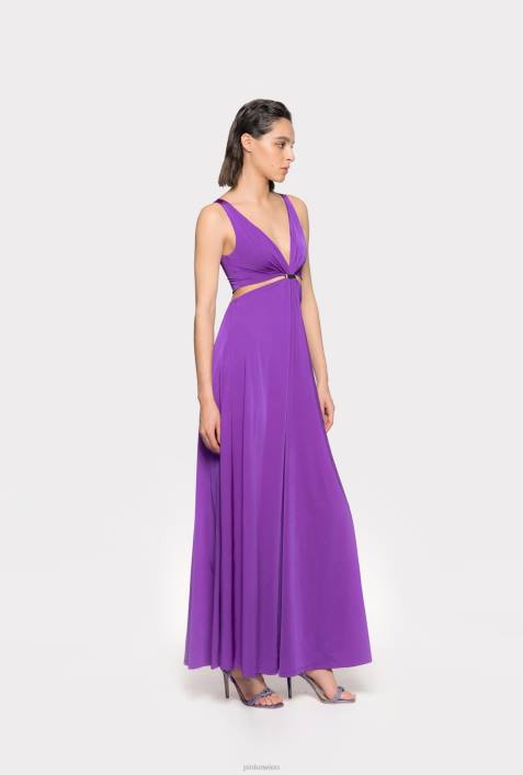 lange Kleider | Pinko Stolz lila Langes Kleid mit MetalldetailZ4ZP33