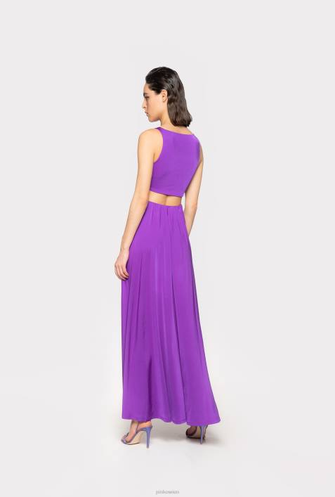 lange Kleider | Pinko Stolz lila Langes Kleid mit MetalldetailZ4ZP33