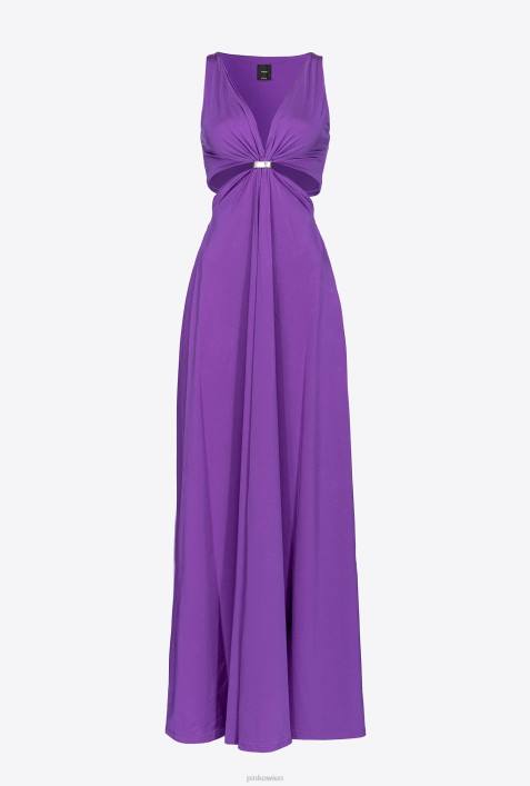 lange Kleider | Pinko Stolz lila Langes Kleid mit MetalldetailZ4ZP33