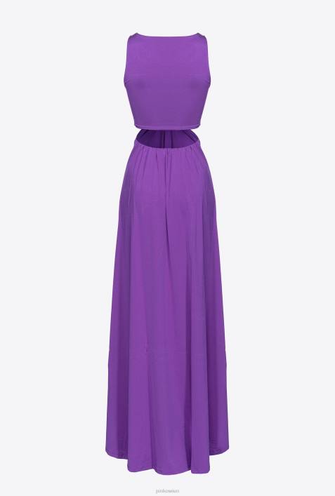 lange Kleider | Pinko Stolz lila Langes Kleid mit MetalldetailZ4ZP33