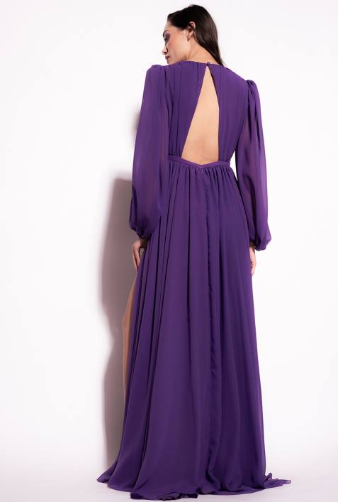 lange Kleider | Pinko Viola lila langes, elegantes ChiffonkleidZ4ZP183