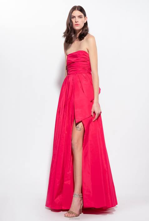 lange Kleider | Pinko himbeerrosa langes TaftkleidZ4ZP133