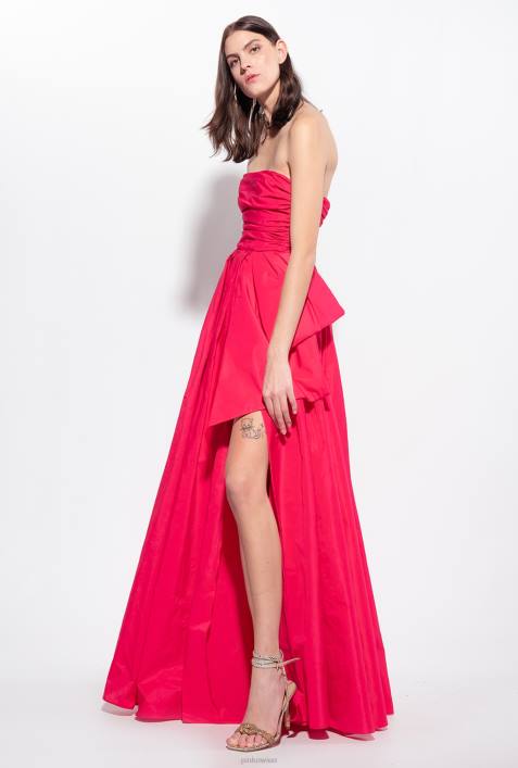 lange Kleider | Pinko himbeerrosa langes TaftkleidZ4ZP133