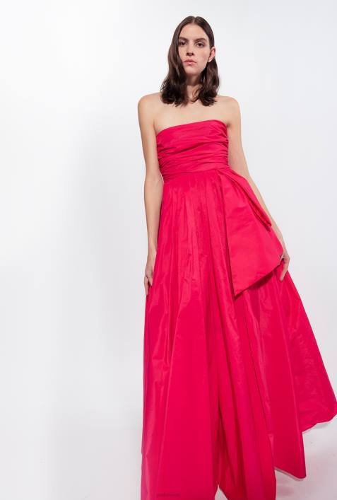 lange Kleider | Pinko himbeerrosa langes TaftkleidZ4ZP133