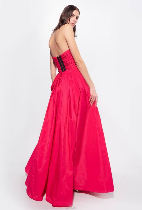 lange Kleider | Pinko himbeerrosa langes TaftkleidZ4ZP133