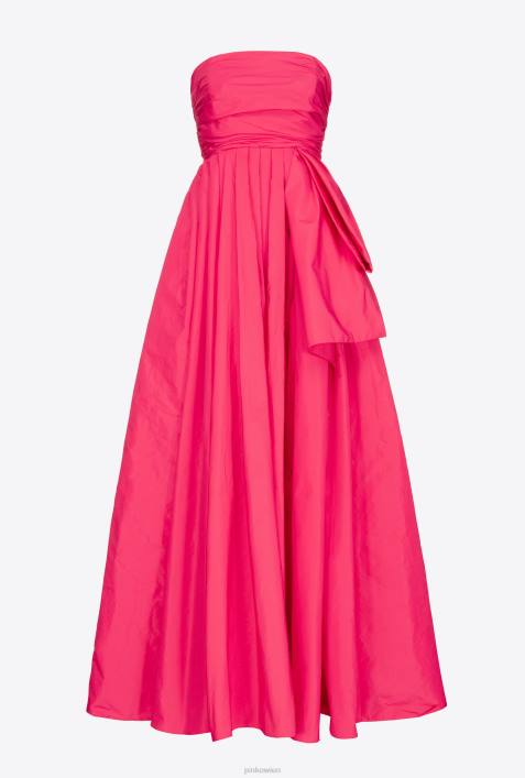lange Kleider | Pinko himbeerrosa langes TaftkleidZ4ZP133