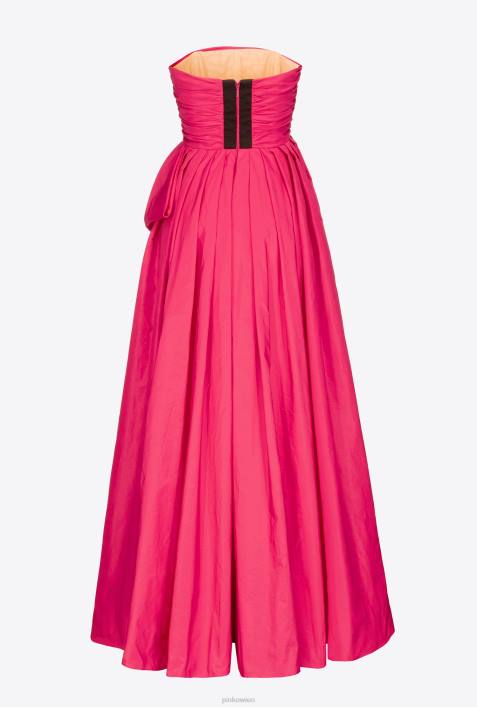 lange Kleider | Pinko himbeerrosa langes TaftkleidZ4ZP133