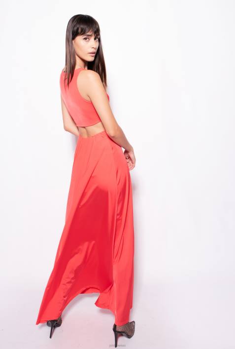 lange Kleider | Pinko mohnrot Langes Kleid mit MetalldetailZ4ZP34