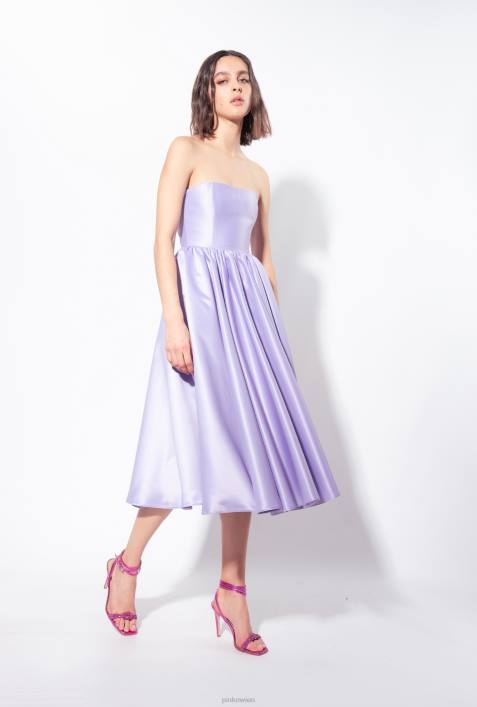 mittellange Kleider | Pinko Flieder - dunkles Sorbet Duchesse-MidikleidZ4ZP43