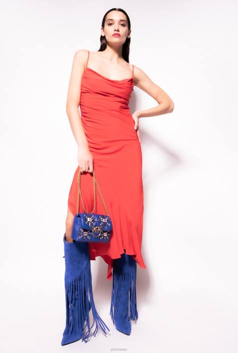 mittellange Kleider | Pinko Formel1 rot Unterkleid aus SeidenmischungZ4ZP80