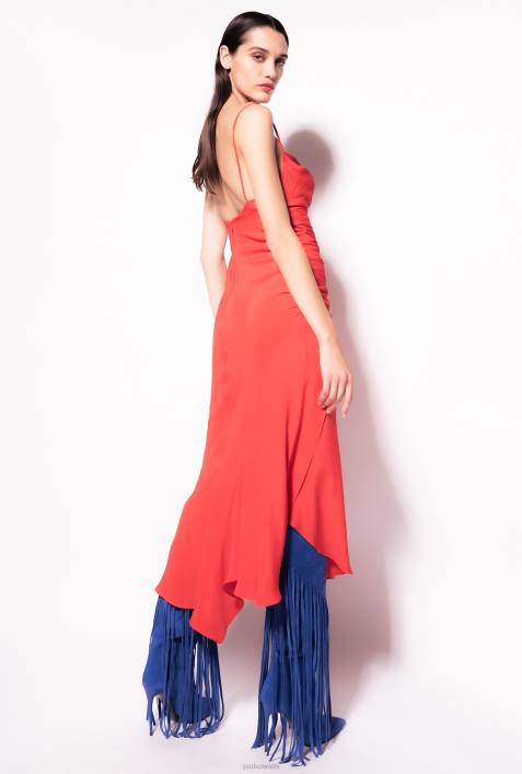 mittellange Kleider | Pinko Formel1 rot Unterkleid aus SeidenmischungZ4ZP80