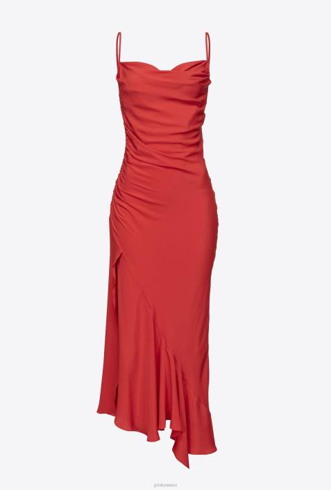 mittellange Kleider | Pinko Formel1 rot Unterkleid aus SeidenmischungZ4ZP80