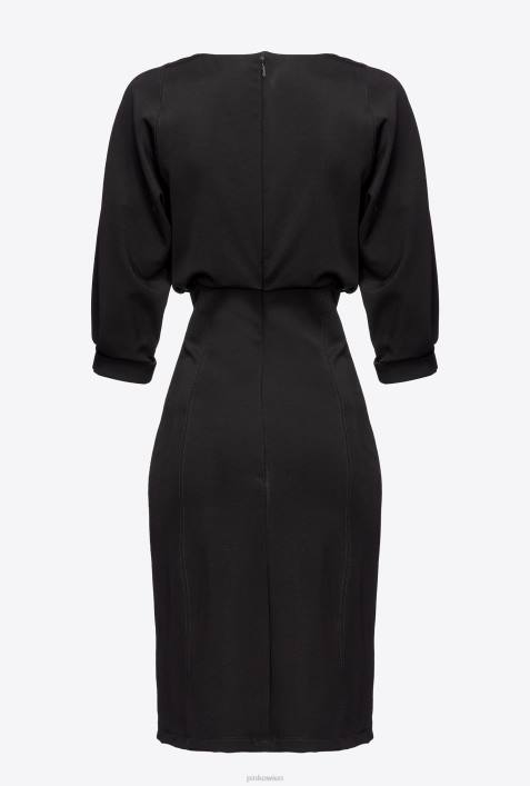 mittellange Kleider | Pinko Limousine schwarz Midikleid mit EtuirockZ4ZP118