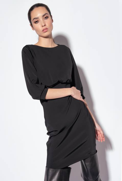 mittellange Kleider | Pinko Limousine schwarz Midikleid mit EtuirockZ4ZP215