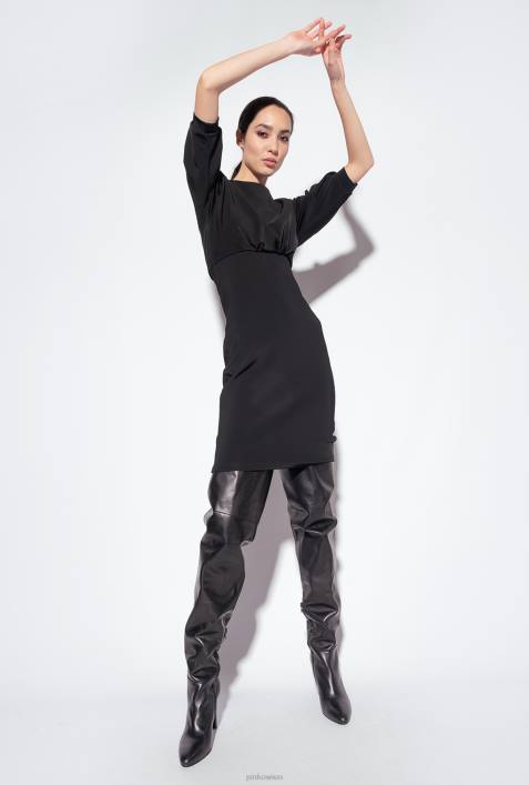 mittellange Kleider | Pinko Limousine schwarz Midikleid mit EtuirockZ4ZP215