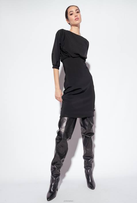 mittellange Kleider | Pinko Limousine schwarz Midikleid mit EtuirockZ4ZP215