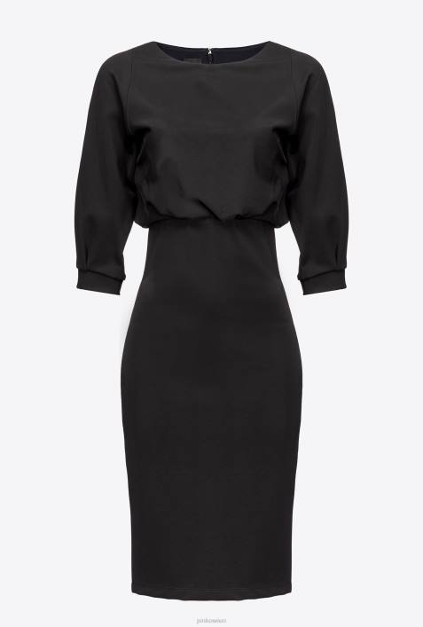 mittellange Kleider | Pinko Limousine schwarz Midikleid mit EtuirockZ4ZP215