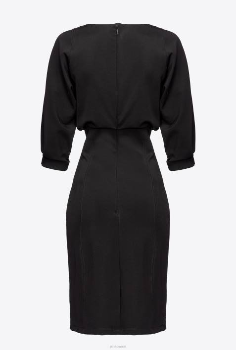 mittellange Kleider | Pinko Limousine schwarz Midikleid mit EtuirockZ4ZP215