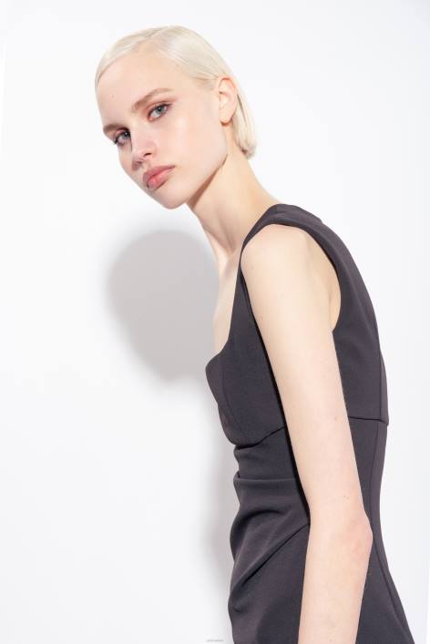 mittellange Kleider | Pinko Limousine schwarz Midikleid mit SchlitzZ4ZP79