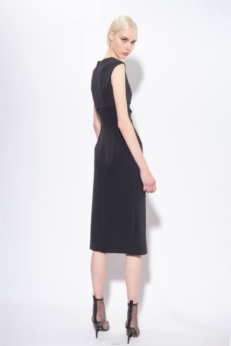 mittellange Kleider | Pinko Limousine schwarz Midikleid mit SchlitzZ4ZP79