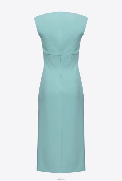 mittellange Kleider | Pinko Nilblau Midikleid mit SchlitzZ4ZP78