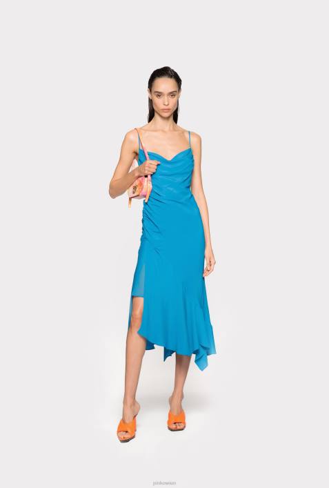 mittellange Kleider | Pinko Regisseur blau Unterkleid aus SeidenmischungZ4ZP81