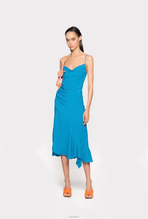 mittellange Kleider | Pinko Regisseur blau Unterkleid aus SeidenmischungZ4ZP81