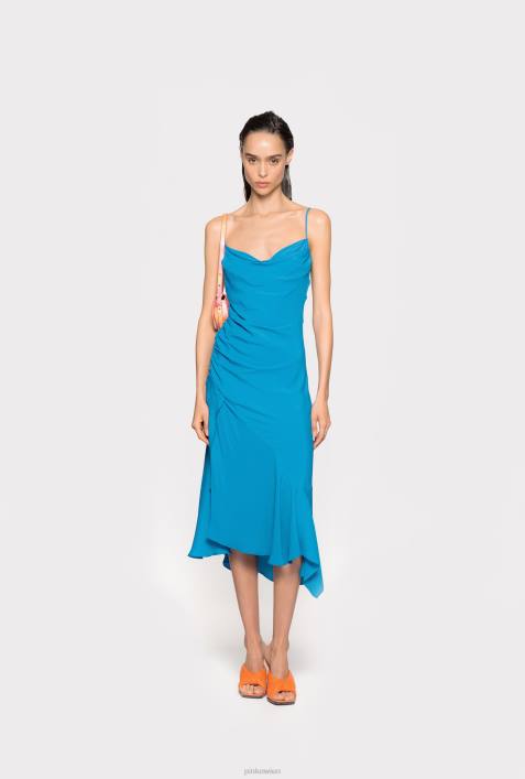 mittellange Kleider | Pinko Regisseur blau Unterkleid aus SeidenmischungZ4ZP81
