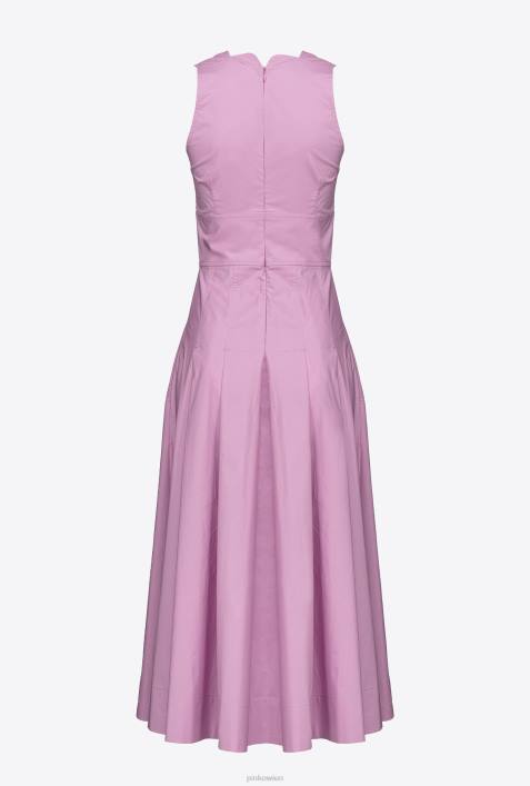 mittellange Kleider | Pinko dunkler Safran Kleid aus plissierter PopelineZ4ZP45