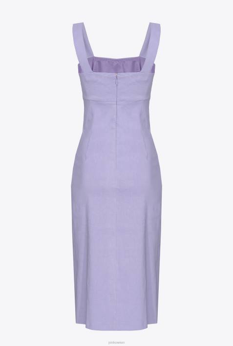 mittellange Kleider | Pinko helle Orchidee Wadenlanges Kleid aus Stretch-LeinenZ4ZP122