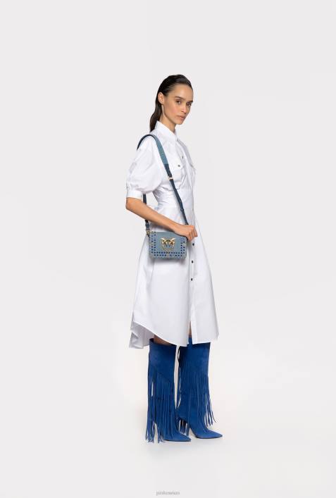 mittellange Kleider | Pinko helles Weiss Hemdblusenkleid aus Baumwollpopeline mit SchärpeZ4ZP41