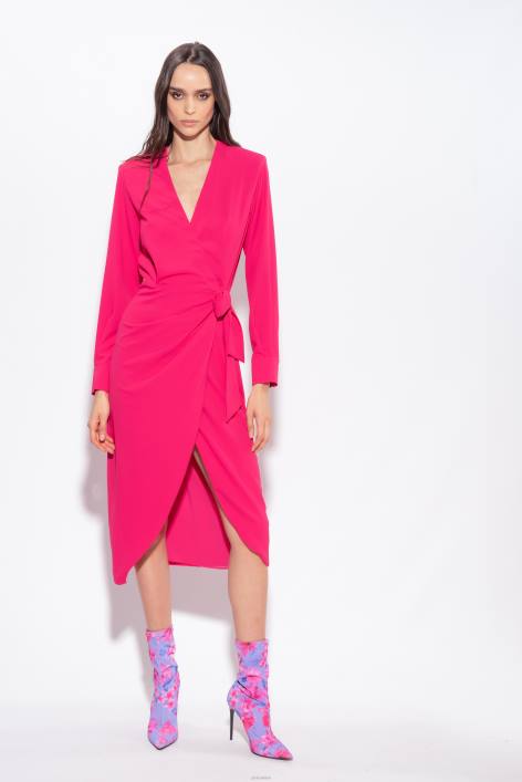 mittellange Kleider | Pinko himbeerrot Fließendes Wickelkleid aus KreppZ4ZP88