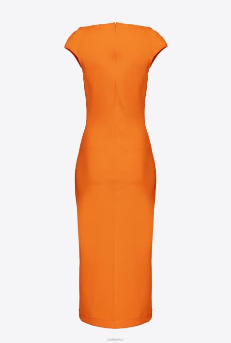 mittellange Kleider | Pinko leuchtend orange Midikleid aus technischem StoffZ4ZP75