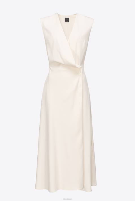 mittellange Kleider | Pinko rosa rauchweiß Midikleid aus Stretch-CrêpeZ4ZP69