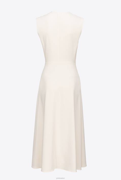 mittellange Kleider | Pinko rosa rauchweiß Midikleid aus Stretch-CrêpeZ4ZP69