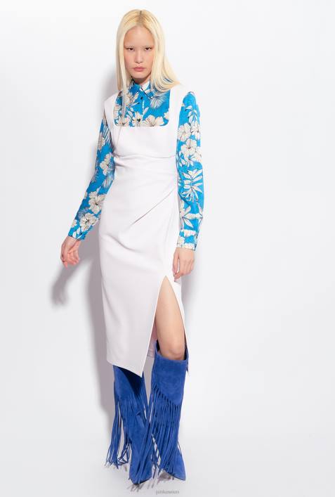 mittellange Kleider | Pinko wolkenrosa Midikleid mit SchlitzZ4ZP77