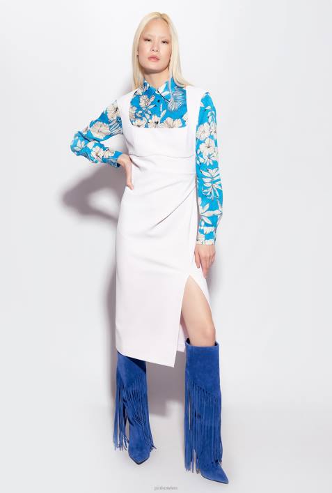 mittellange Kleider | Pinko wolkenrosa Midikleid mit SchlitzZ4ZP77