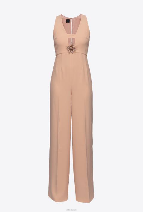 Overalls und Latzhosen | Pinko Altrosa Overall mit BlumenbroscheZ4ZP107